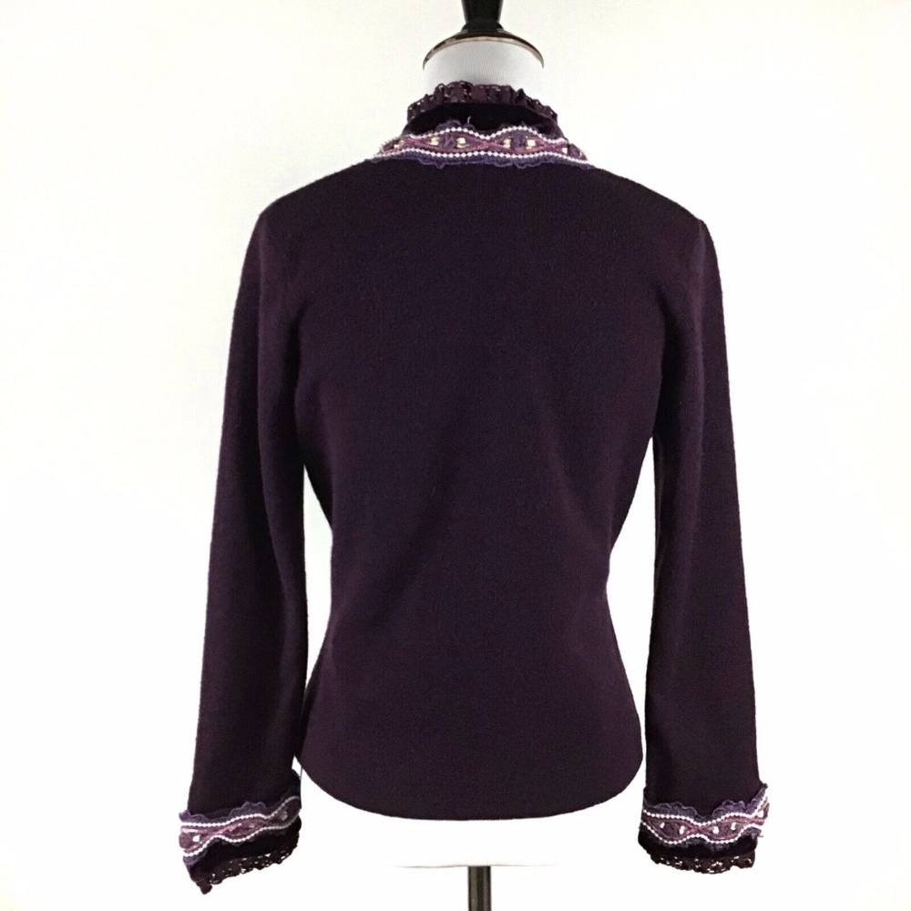C&M Paris Wool Blend Embellished Cardigan Medium - Picture 4 of 7